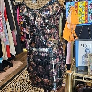 Sequin, Multicolor, Dress, Party, Dance, Vintage, Nwt, Y2k, Travel, Summer, Mini